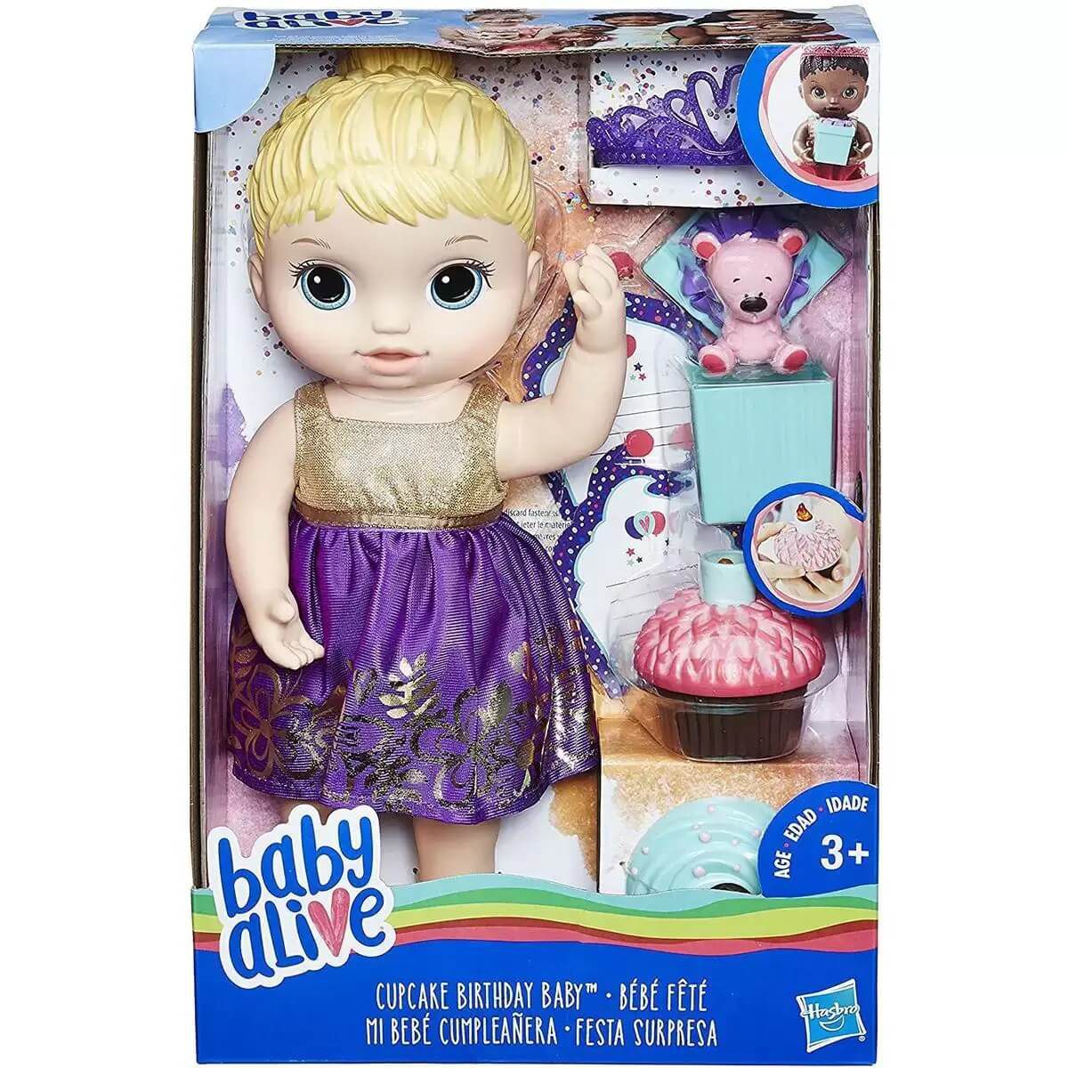 Boneca Baby Alive Bebê Festa de Presentes - Com roupa e acessórios de festa  - E8719 - Hasbro : : Brinquedos e Jogos