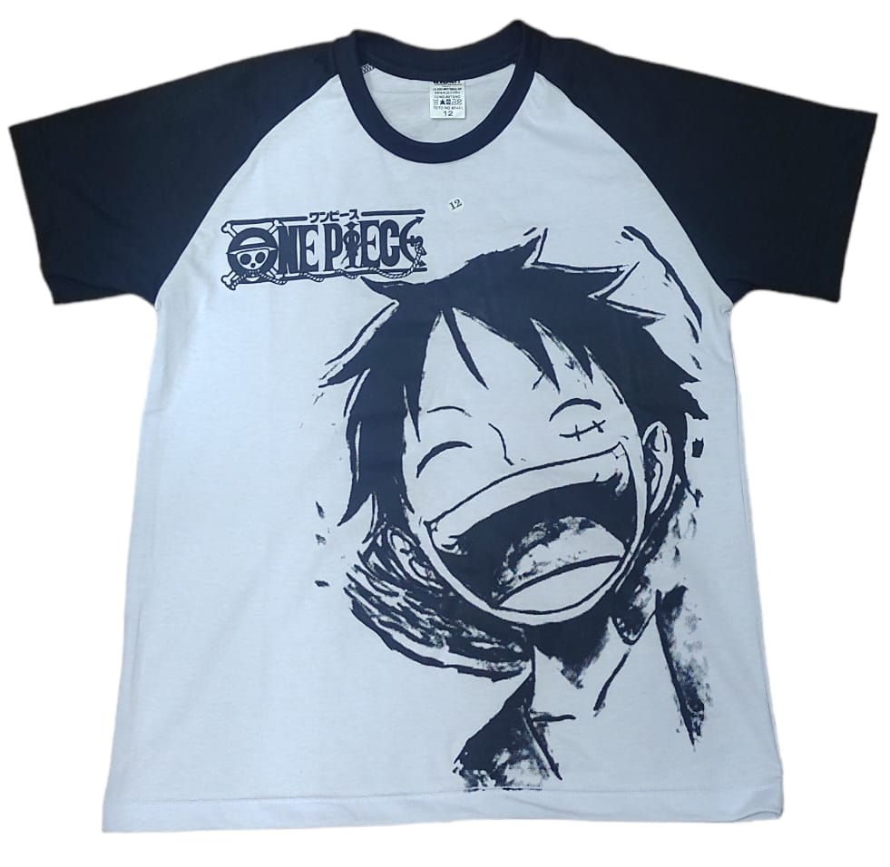 Camiseta infantil estampa personagens branca, One Piece em 2023