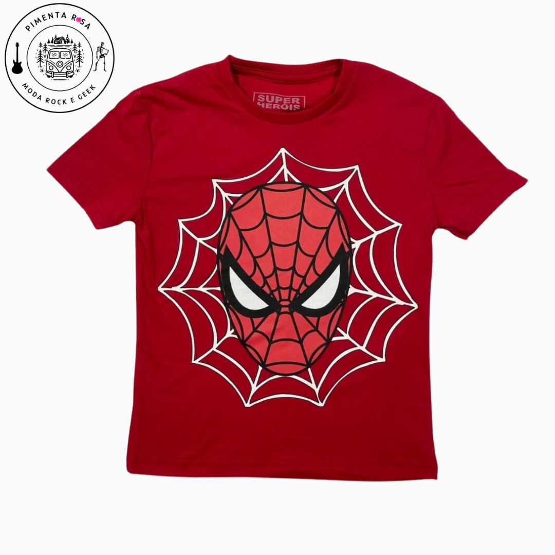 Camiseta infantil Homem Aranha - Pimenta Rosa moda Rock e Geek