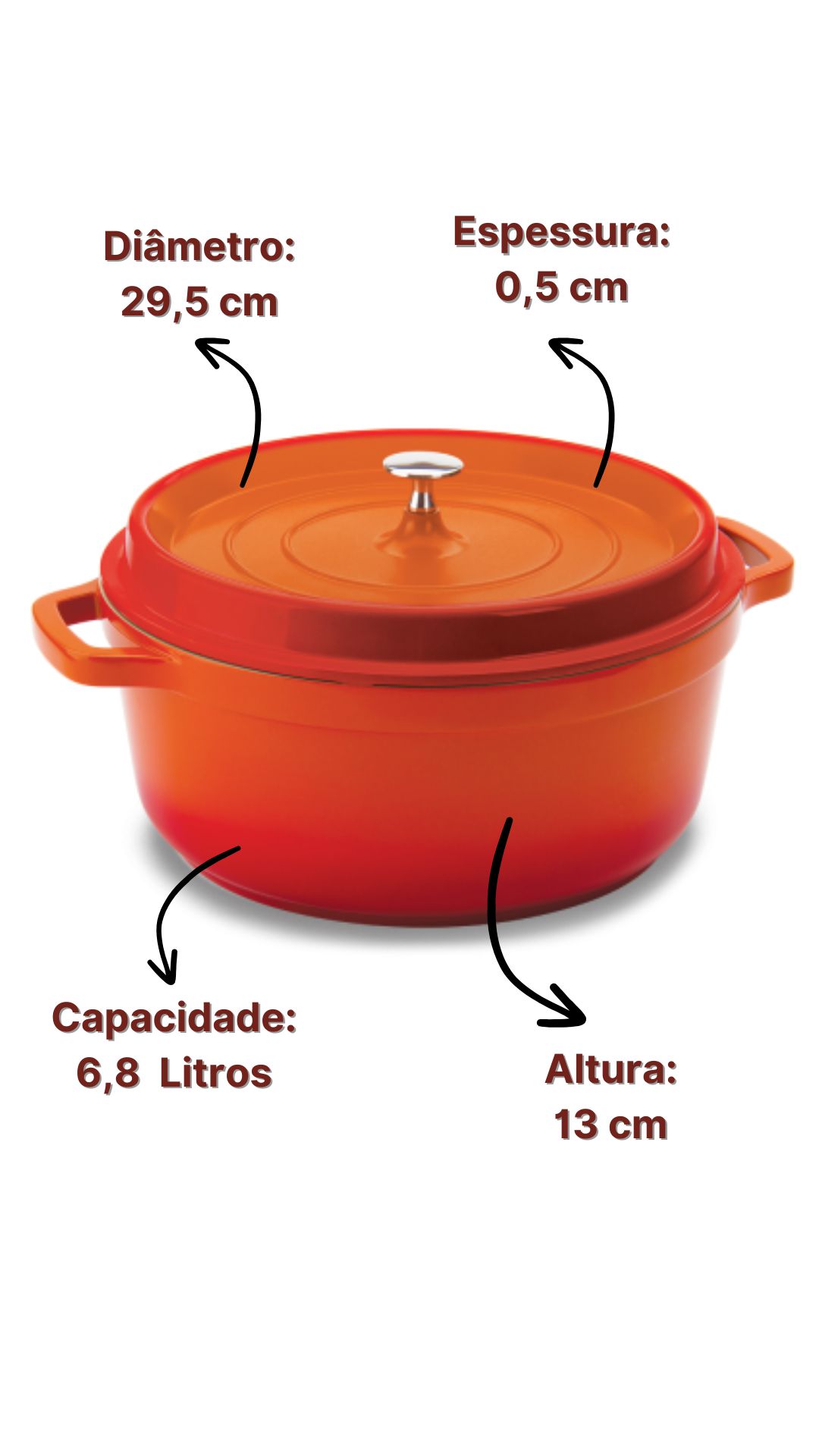 Heracles.W6.0スタンダード　credo Caçarola Antiaderente Cerâmico Indução 6,8L Hercules – Grande