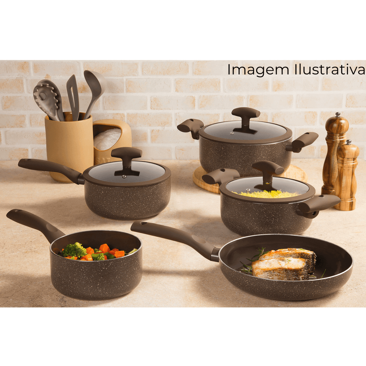 Conjunto de Panelas Hercules Soft Touch – Cozinha Moderna - Super Depo