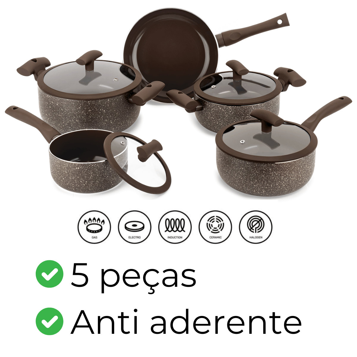 Conjunto de Panelas Hercules Soft Touch – Cozinha Moderna - Super Depo