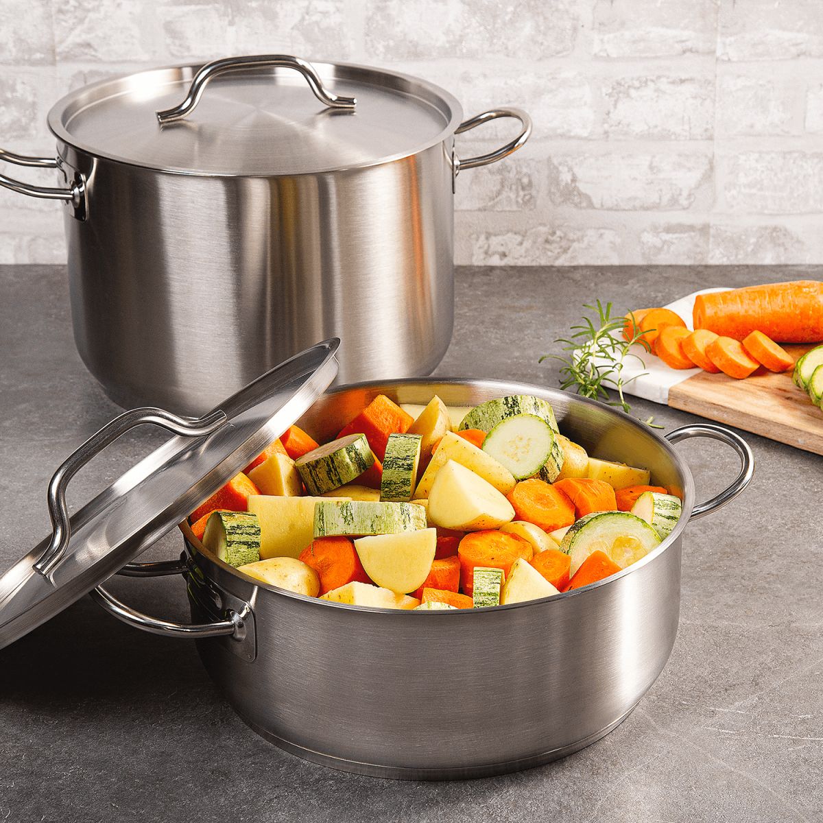 Caçarola com Tampa Aço Inox 34cm 20L Hercules – Alta Capacidade