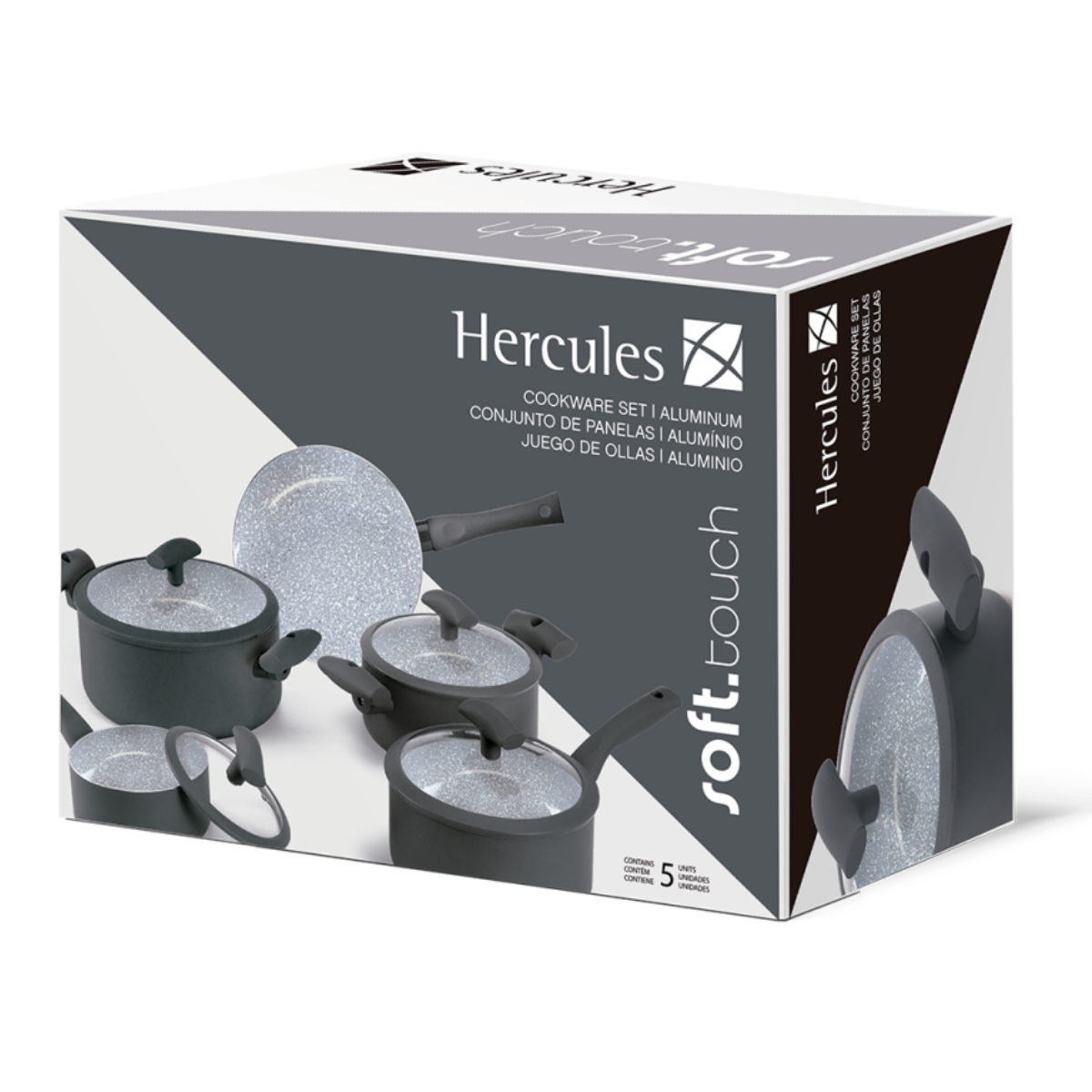 Conjunto de Panelas Hercules Soft Touch – Cozinha Moderna - Super Depo