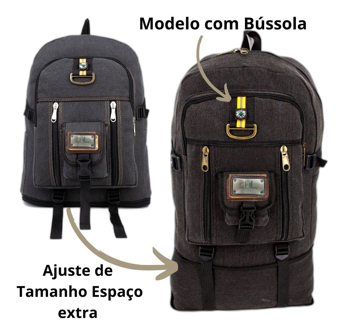 Mochila Masculina Grande para Viagem de Moto com Entrada USB e