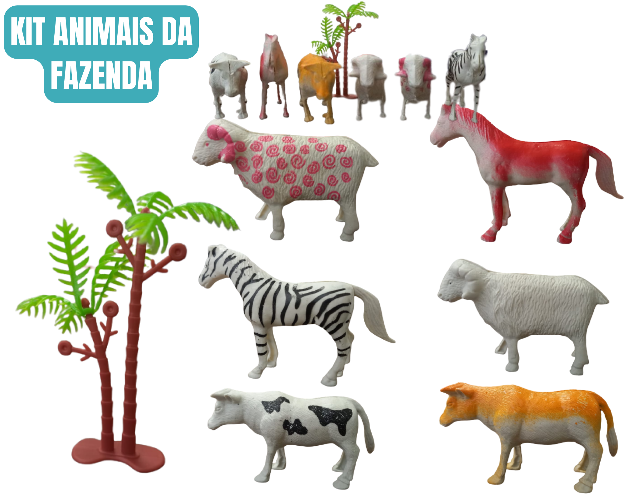 Kit Animais Da Fazenda Cavalo De Brinquedo Bichinhos Fazenda - Uppistore