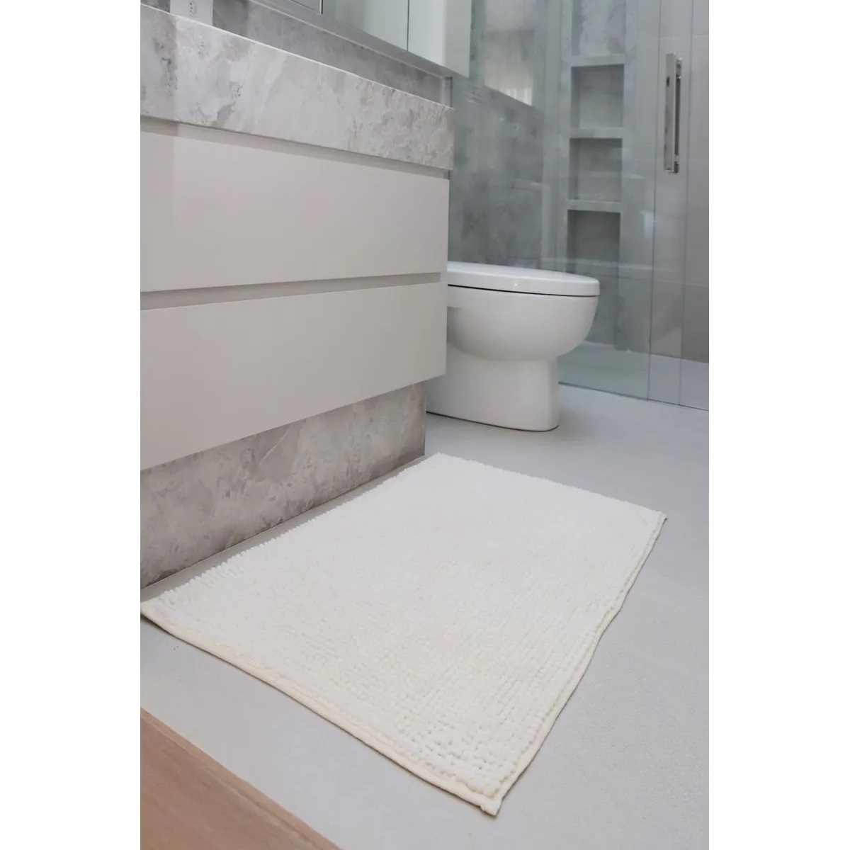 Tapete para Banheiro Joy 40cm x 60cm Branco | Decoralar Shop ...