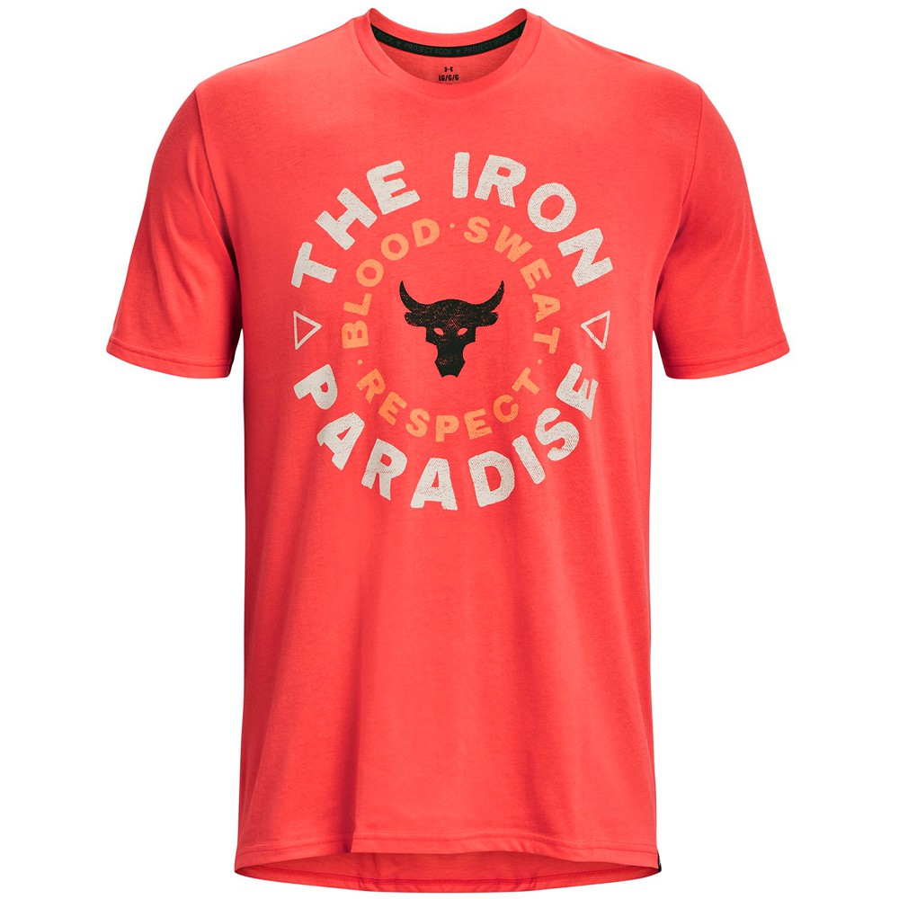 Camiseta Under Armour Project Rock Iron Laranja Masculino - Attemporal ...