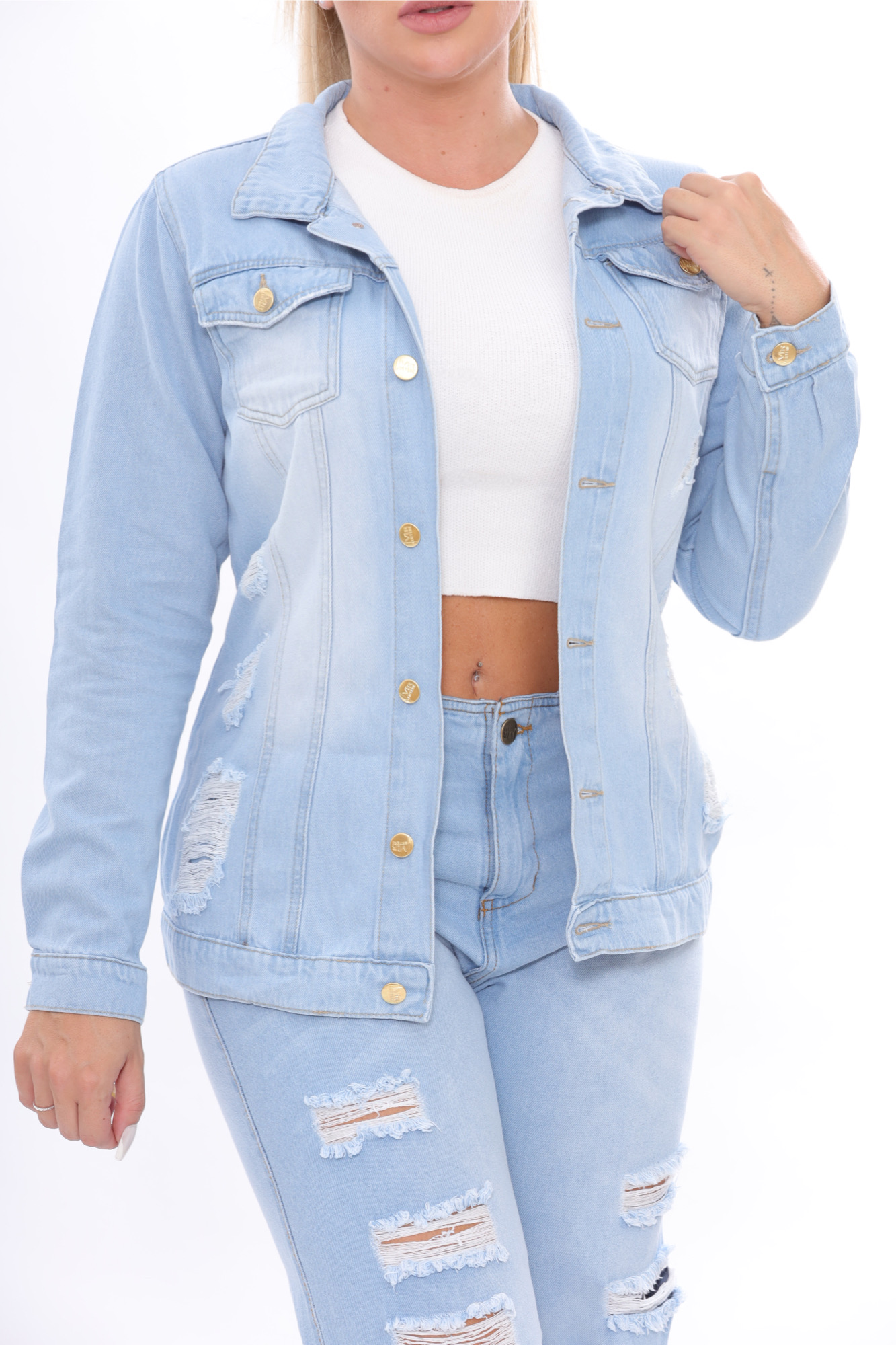 JAQUETA JEANS MAX DESTROYD LAVAGEM DELAVÊ VERTERE JEANS VTR 0185 - www ...