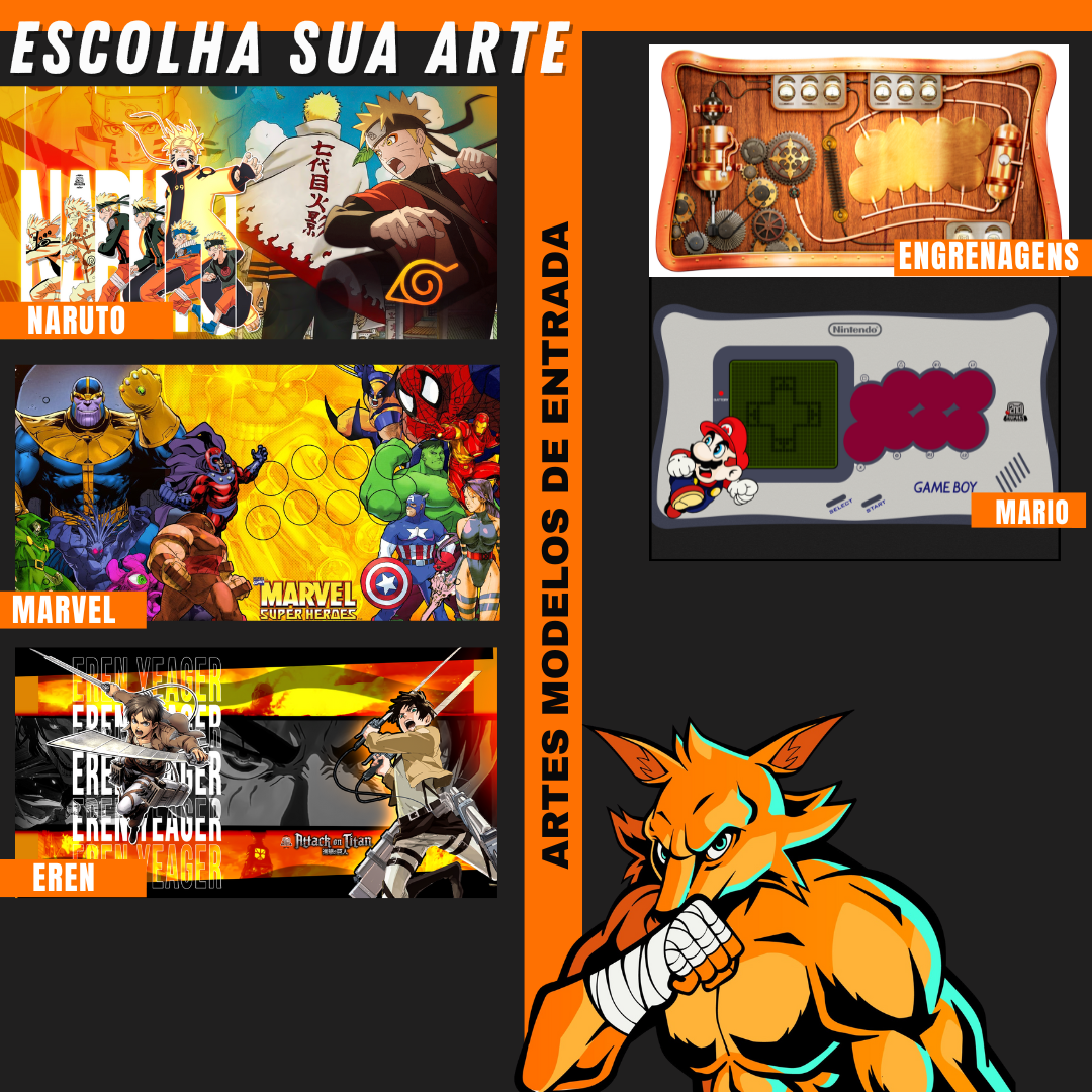 Arcadeboy Controle Arcade Game boy - Ps4/ps3 E Pc Modo Legacy - 2ND Impact