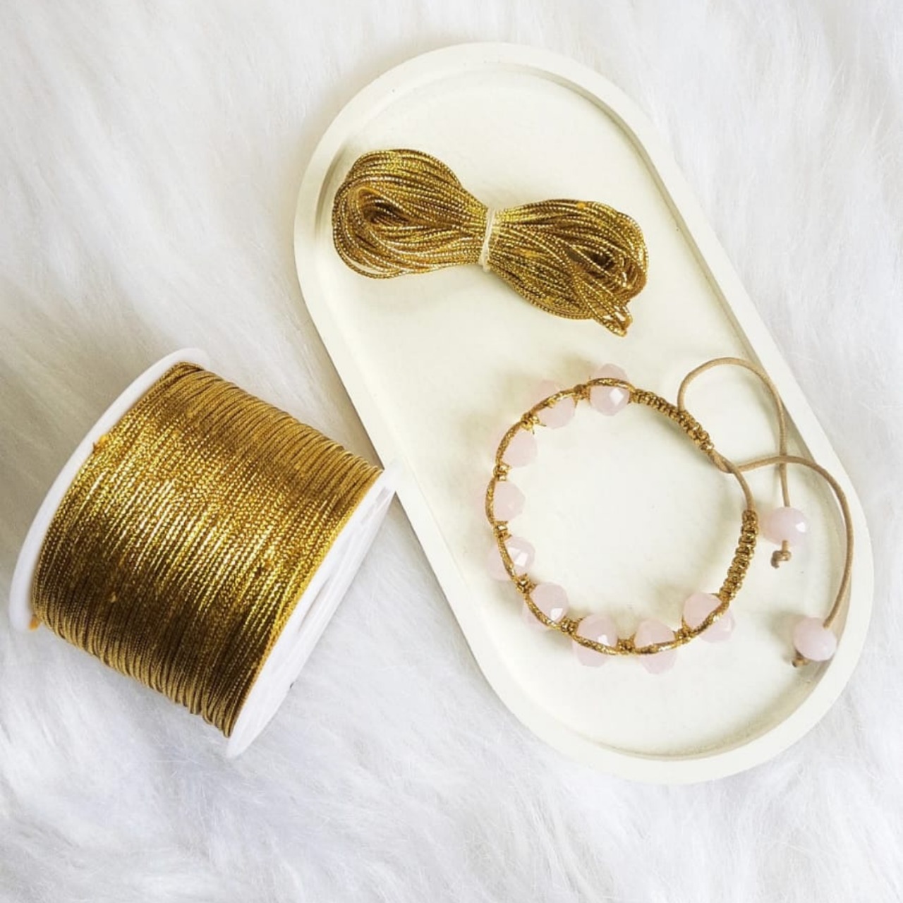 Cordonê Metalizado 10m Cordão para artesanato 1mm Dourado - Man Aviamentos