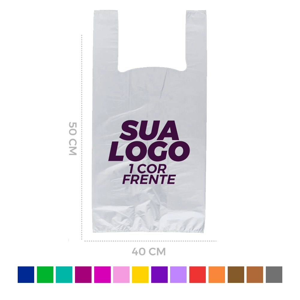 Sacola Personalizada com sua Logo Marca a partir de R$0,38/250 unid - Pack  Print