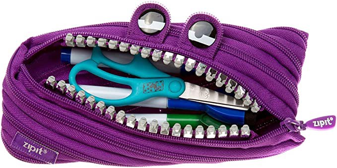 ZIPIT Grillz - Astuccio Sorridente Con Cerniera, 100% Poliestere, Viola