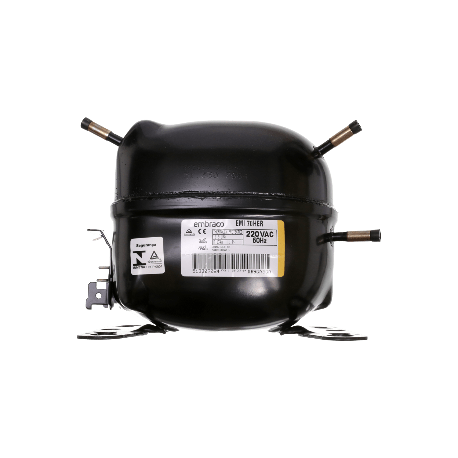 Compressor Embraco EGAS 70HLR 1/5 HP R134A 220V W10393847 326048235