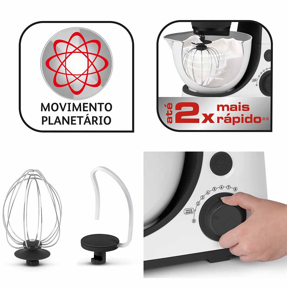 Batedeira Arno Daily SX88 600W 8 Velocidades Branca 110V