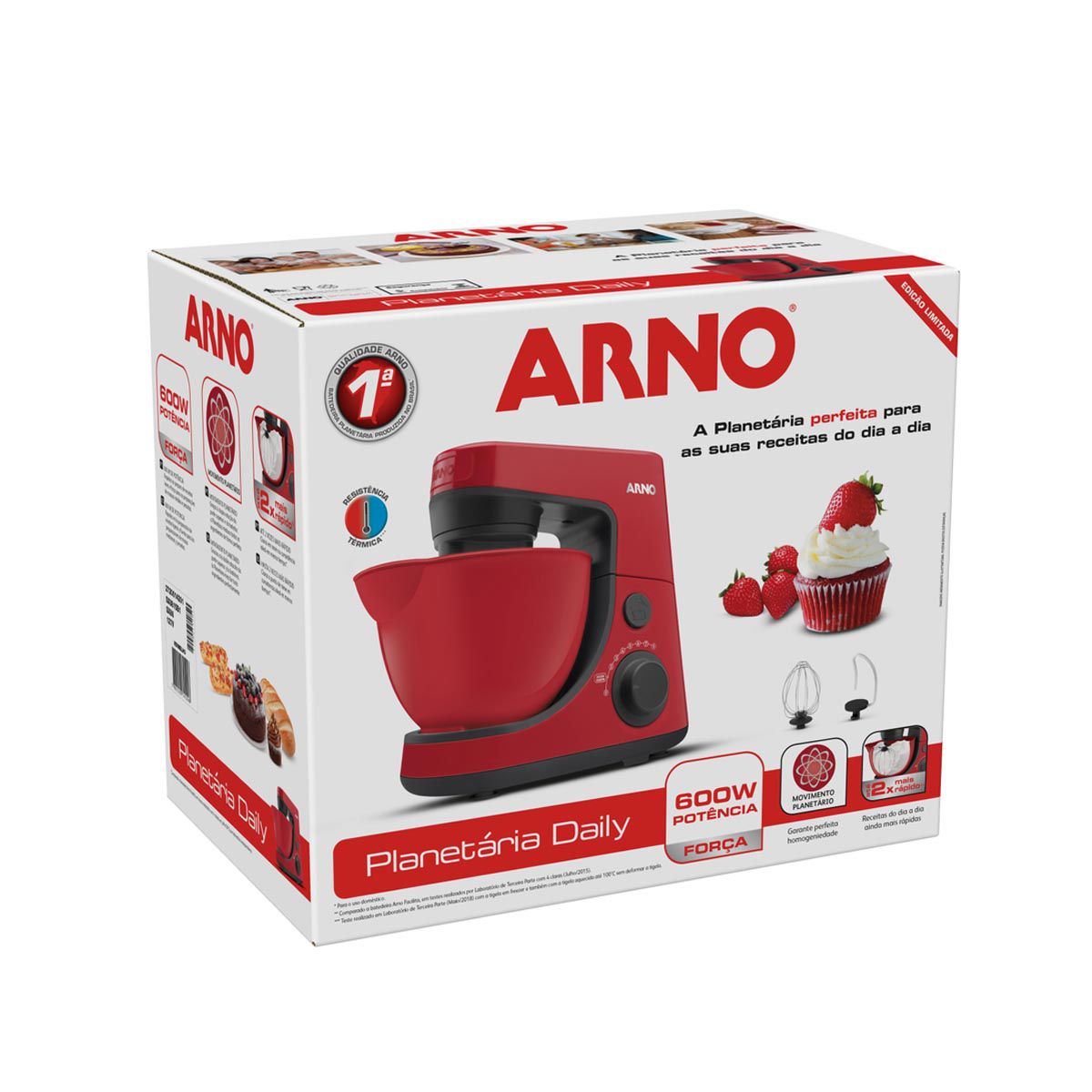 Batedeira Arno Daily SX88 600W 8 Velocidades Vermelha 110V