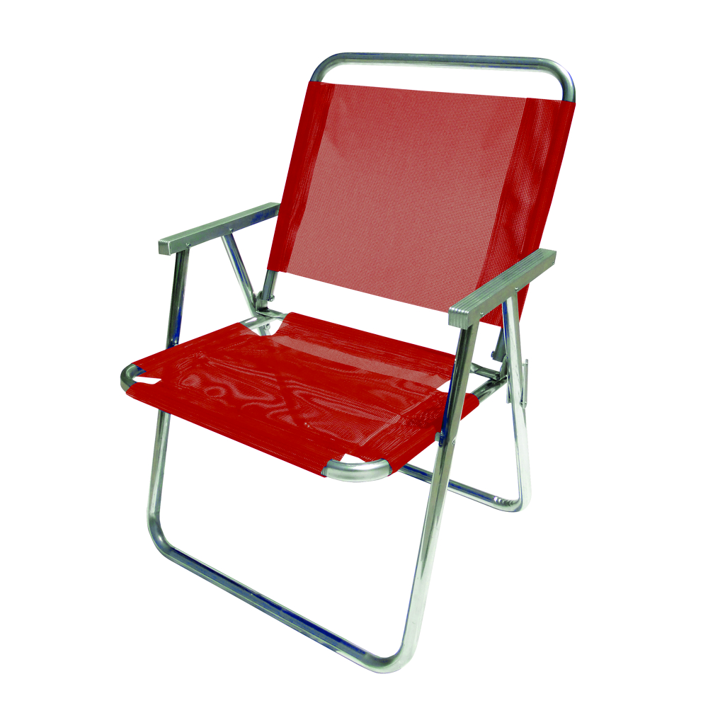 Cadeira de Praia BTF Varanda Extra Larga 130 Kg. Vermelha em Alumínio -  Loja Lar