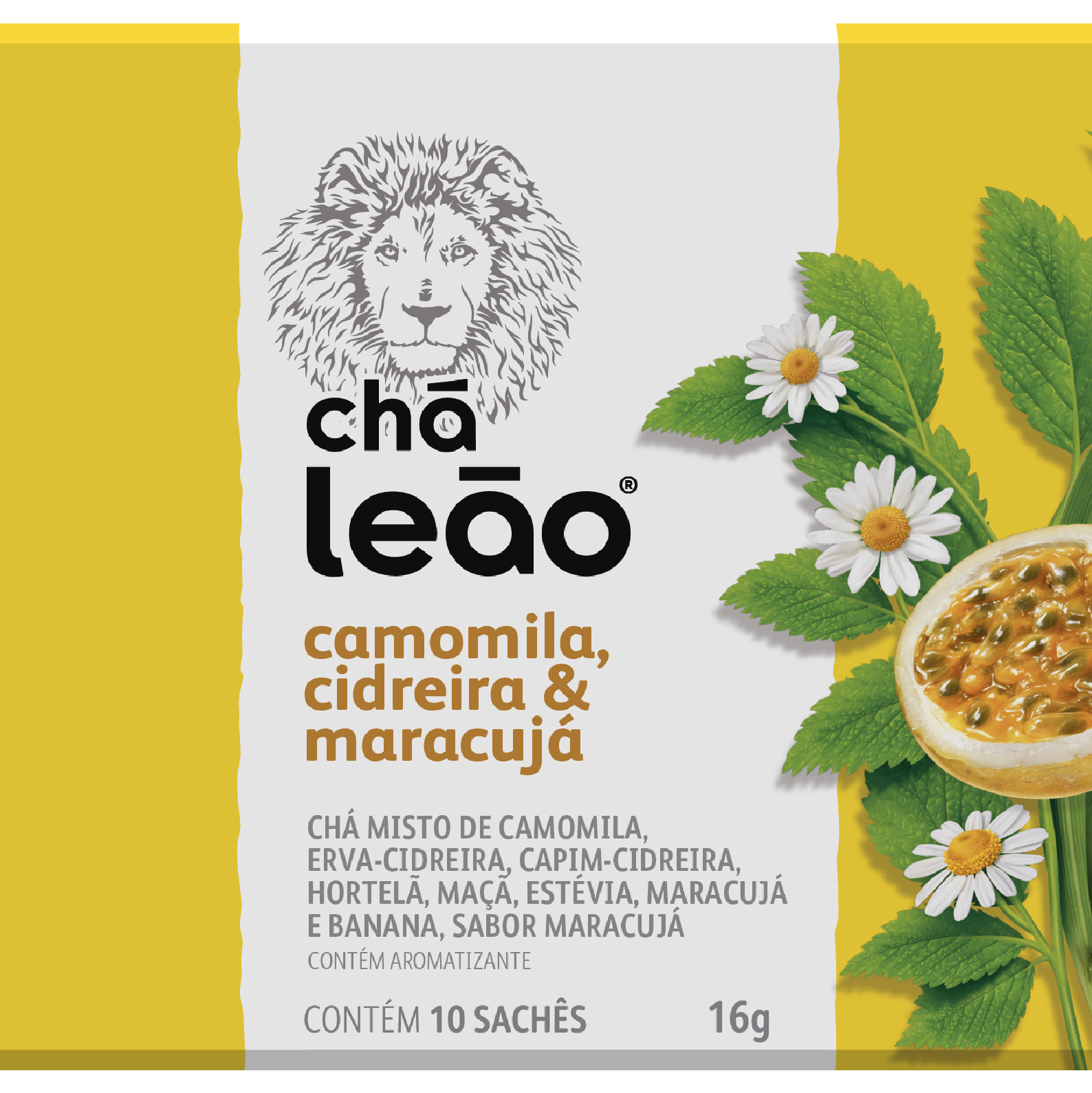 Chá Leão Camomila com Cidreira e Maracujá - 10 Sachês | Leão - Chá Leão® -  Loja Oficial