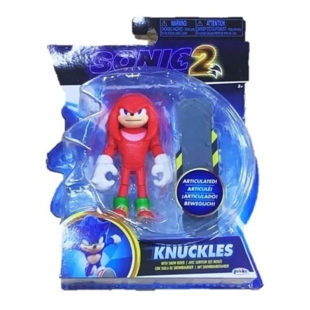 Boneco Grande 25 cm - Sonic Vermelho (knuckles) Articulado - Action Figure