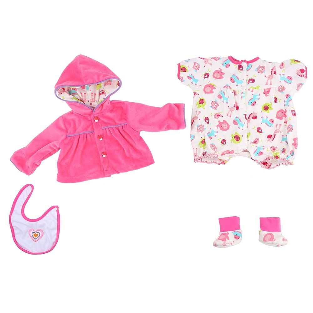 Roupa Para Boneca Bebê Reborn Com Casaco Rosa - TRENDS Brinquedos