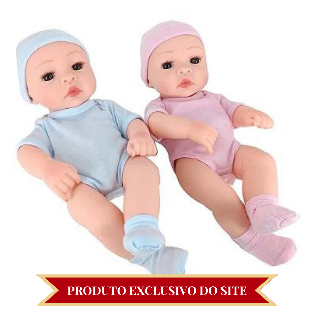 Bebê Reborn Gêmeos João e Maria -42cm