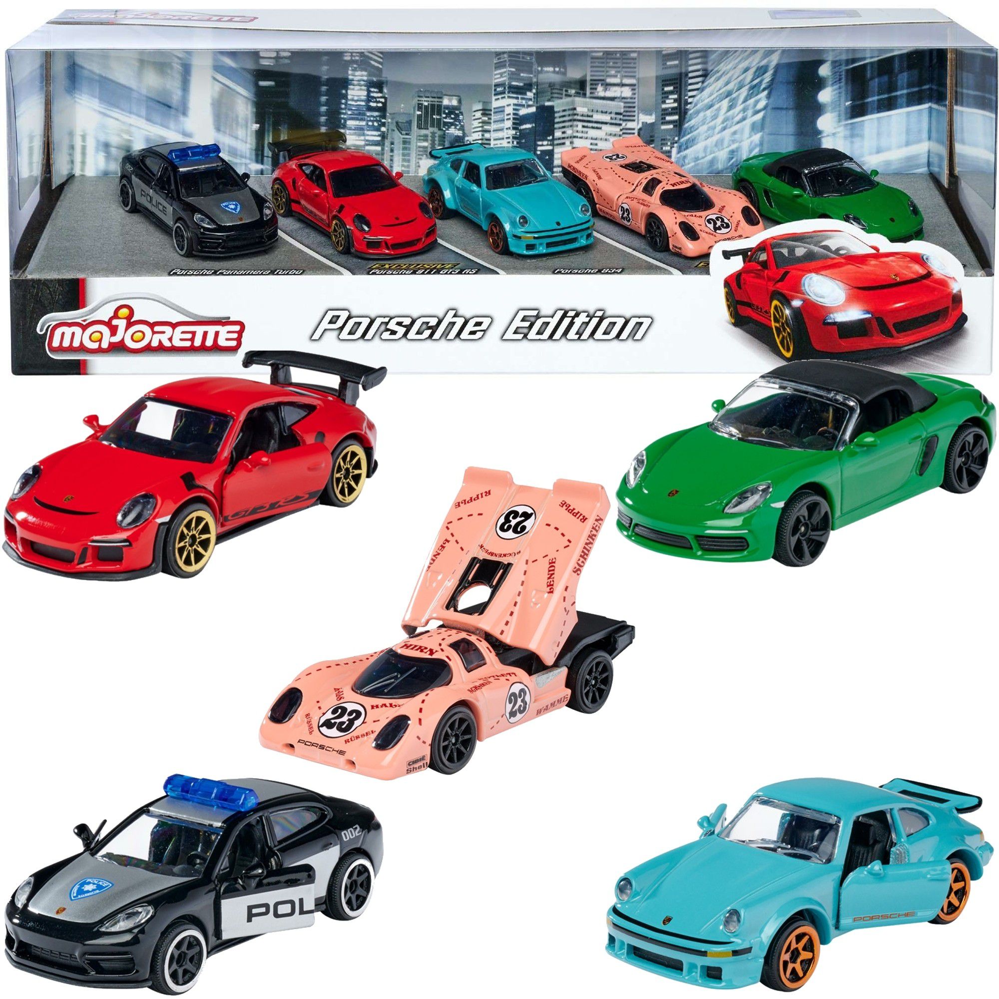 1/64 MAJORETTE CONJUNTO PORSCHE EXPERIENCE CENTER 5 VEICULOS - Miniaturas  colecionáveis para a sua loja