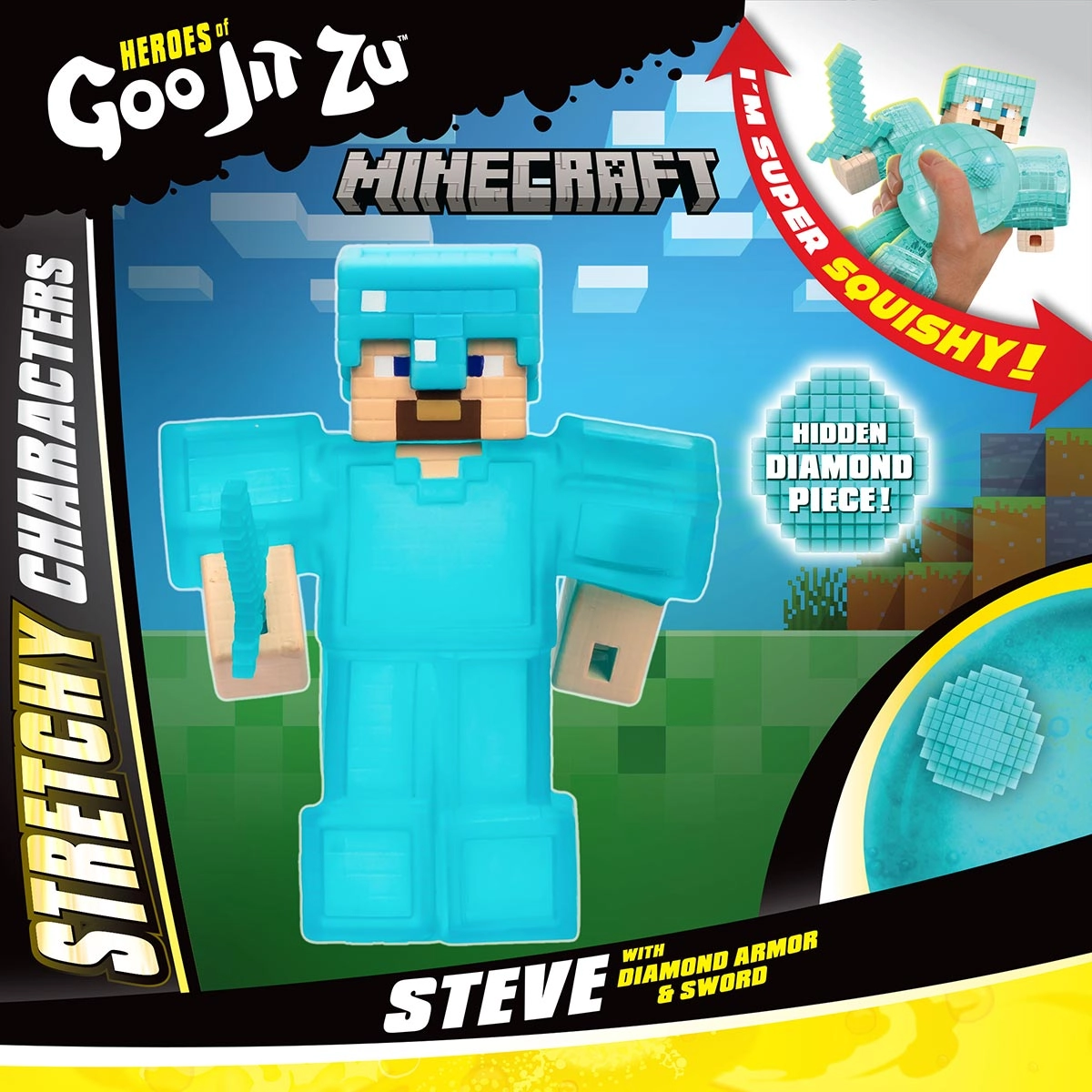 FIGURA ELÁSTICA GOO JIT ZU MINECRAFT - STEVE 12 cm SUNNY 4402