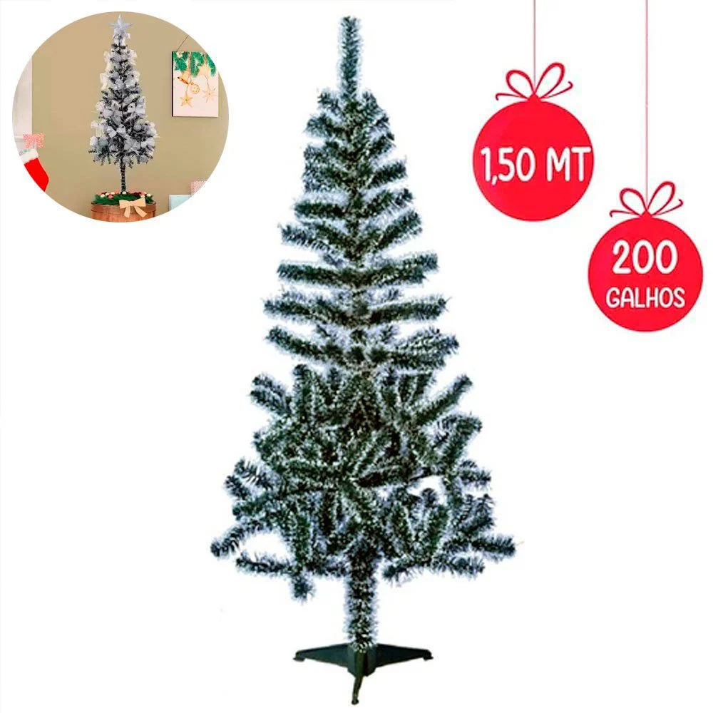 Árvore De Natal Branco 150 Cm Com 220 Galhos Grande