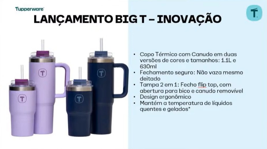 Copo Tupperware Térmico Big T Tumblers 1,1 litro Azul - Casa e Cozinha ...