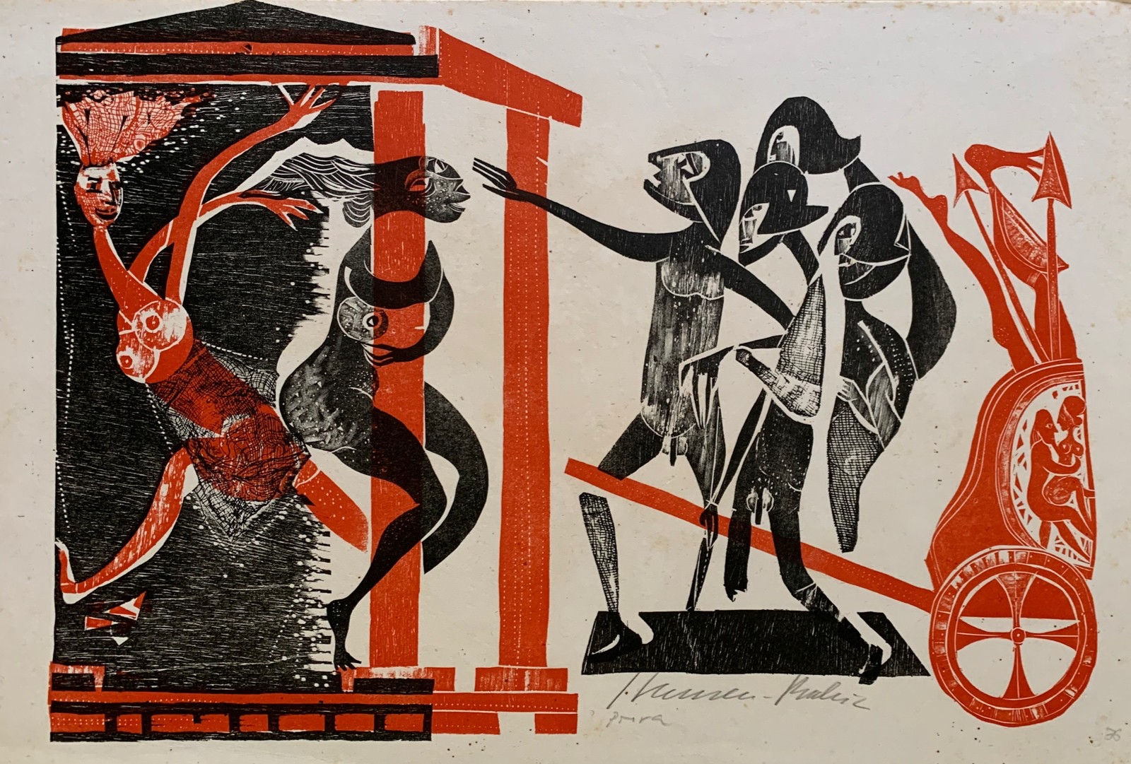 Hansen Bahia - xilogravura 35x45cm - Midlej Galeria