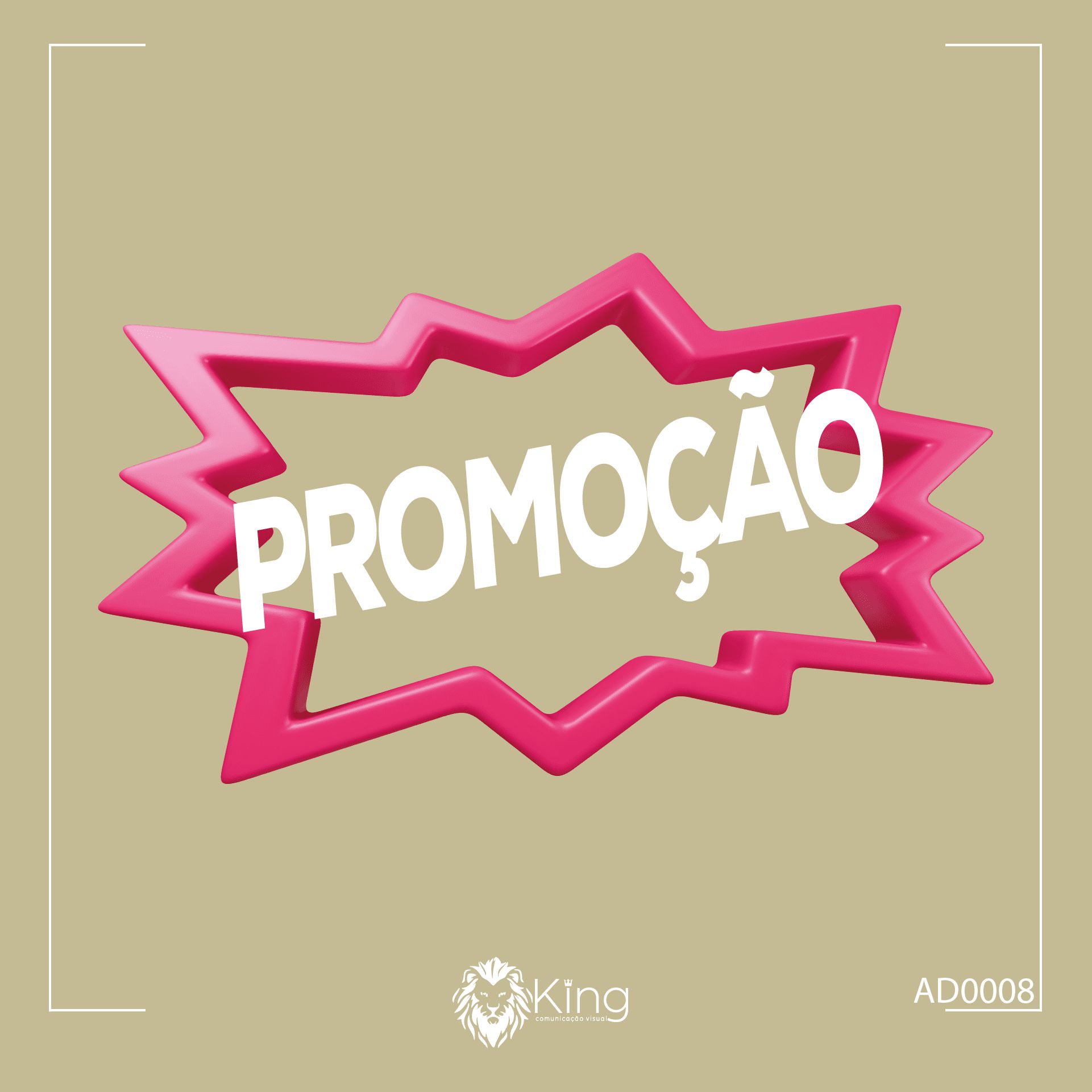 Adesivo Vitrine Tamanho Grande Promoção - 120x72cm - Rosa e Branco ...