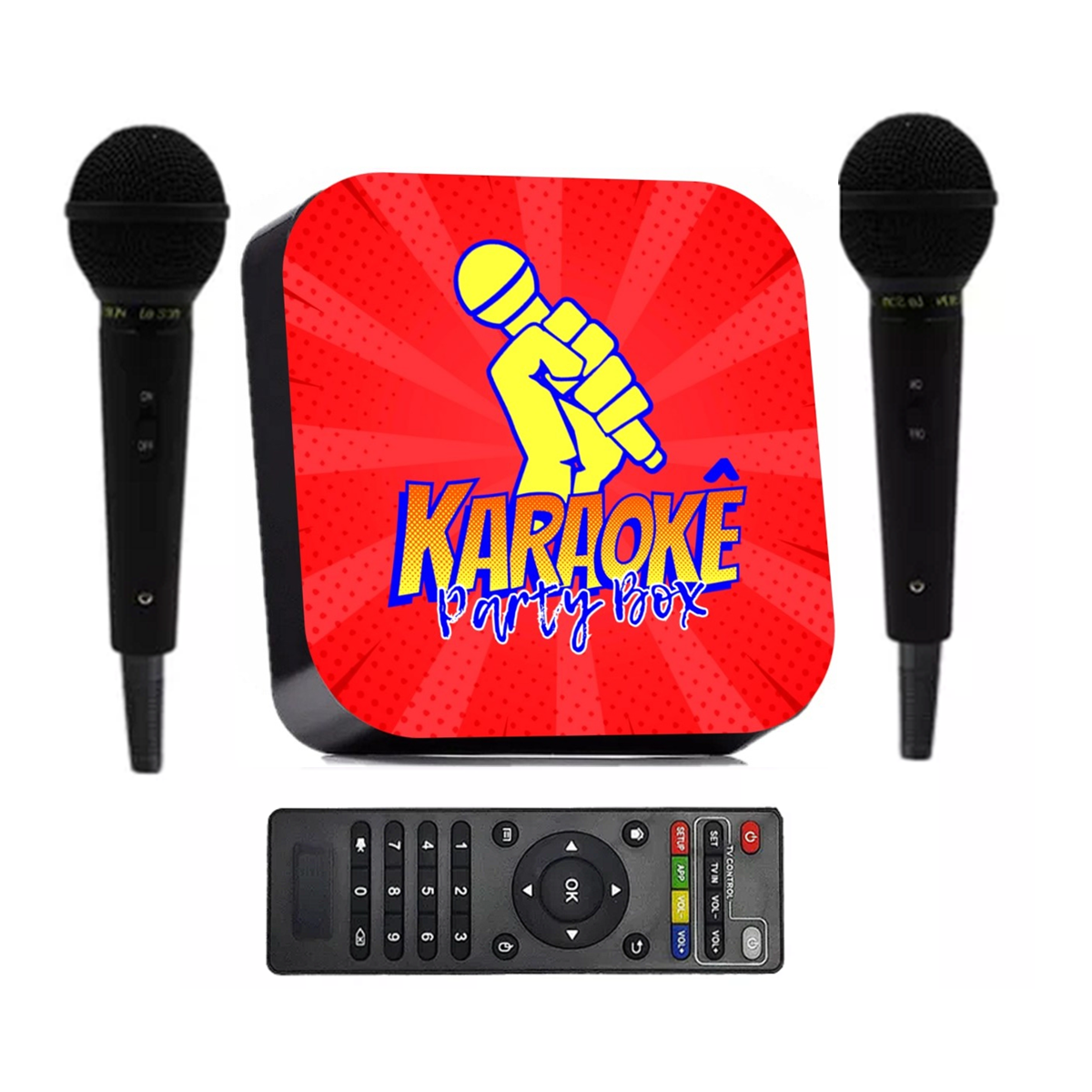 Karaoke Party Box Vermelho +2 Microfones +de 1000 Músicas Com