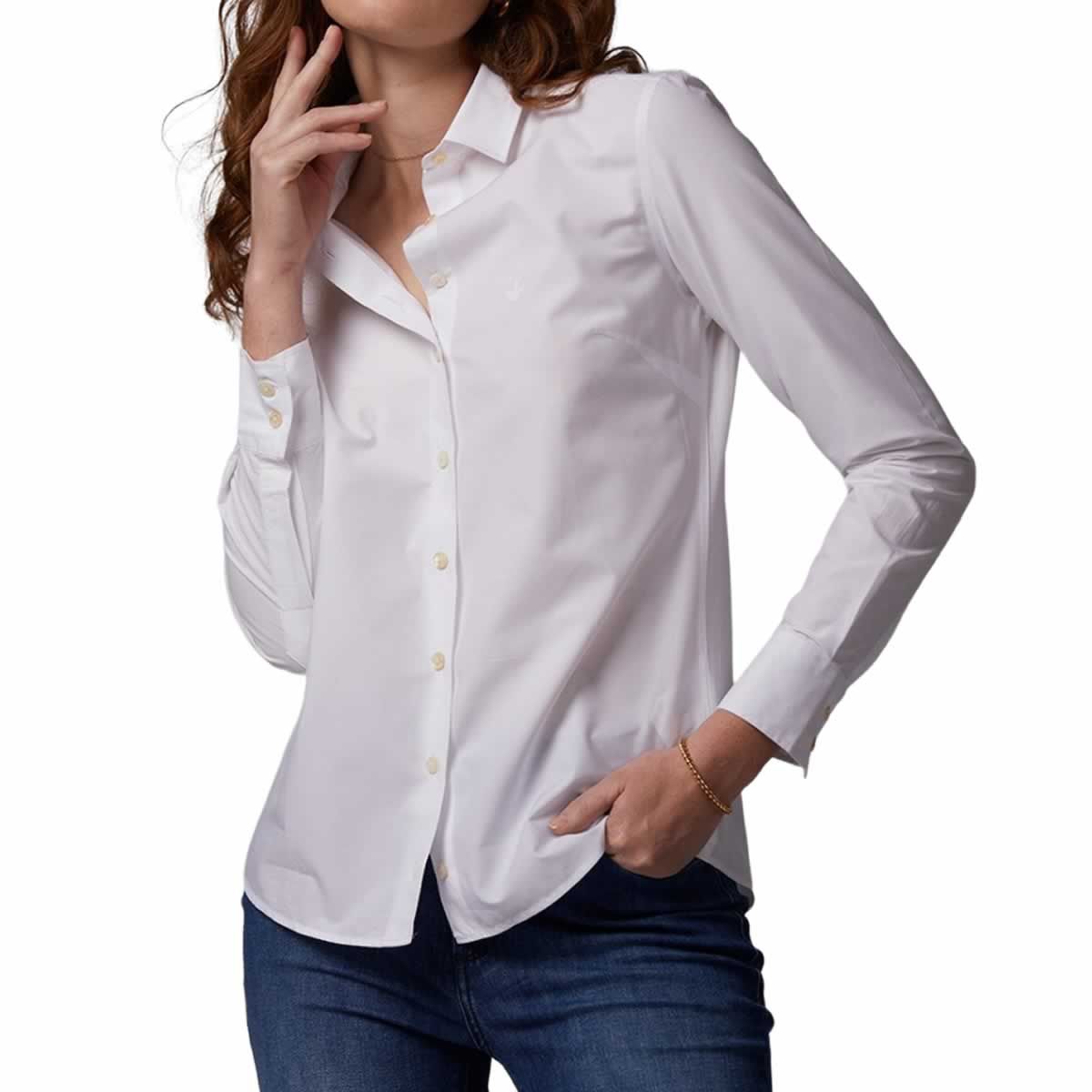 Camisa Feminina Dudalina ML Regular Tricoline Branca - 53010 - Estrela  Concept