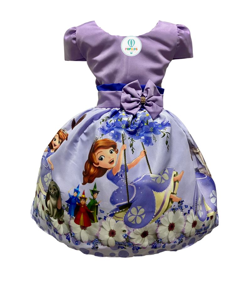 Vestido Temático Princesa Sofia 1 Ano - PopKids Store Moda Infantil