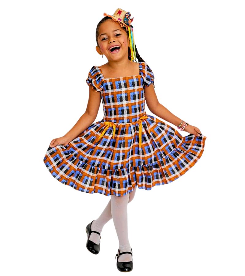 Vestido Menina Bow Dream - Rosa Florido 4-5 Anos Boneca