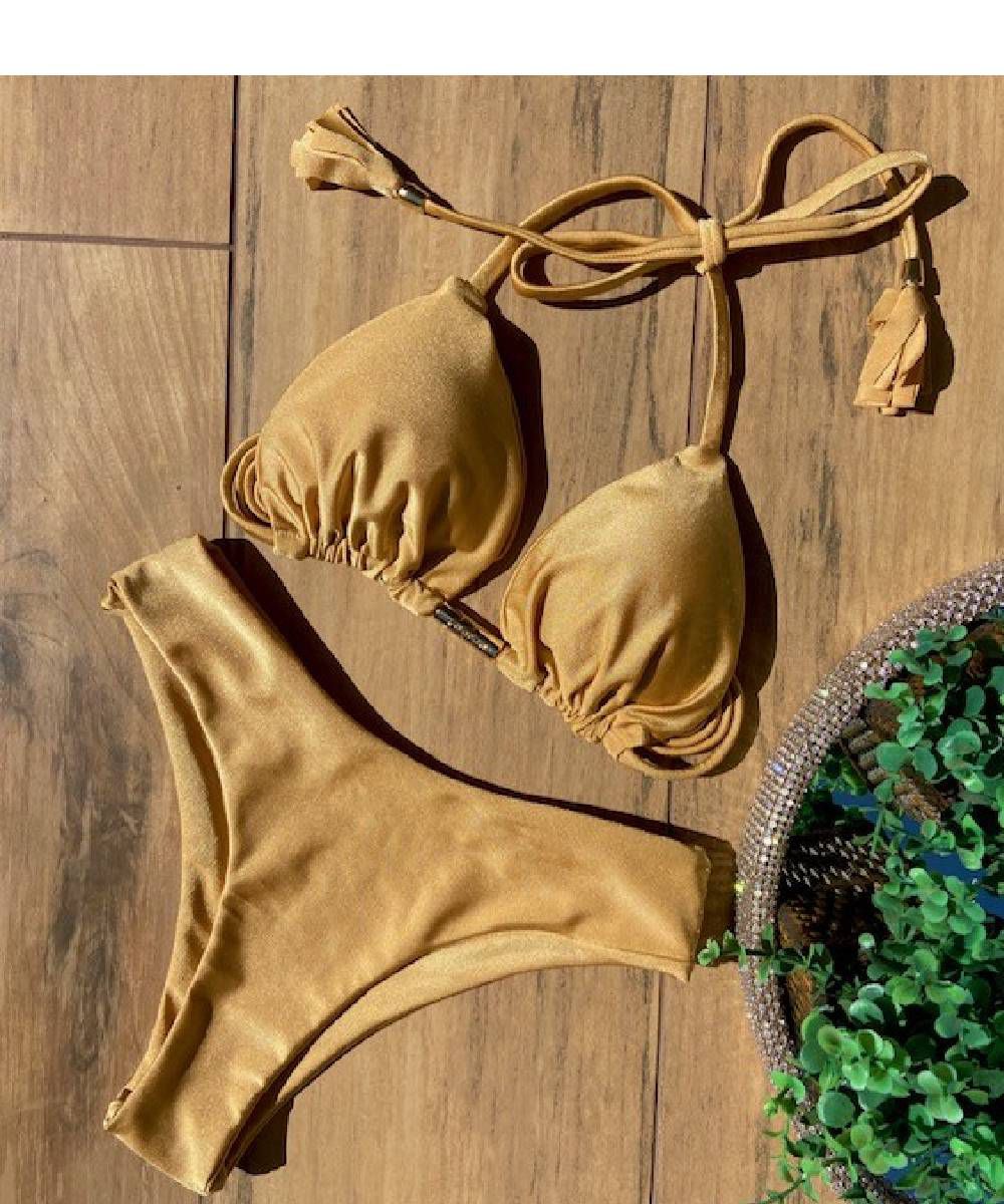 Biquíni Sanit Tropez Dourado Luxury Collection Coconut Beachwear Store Desenvolvemos peças