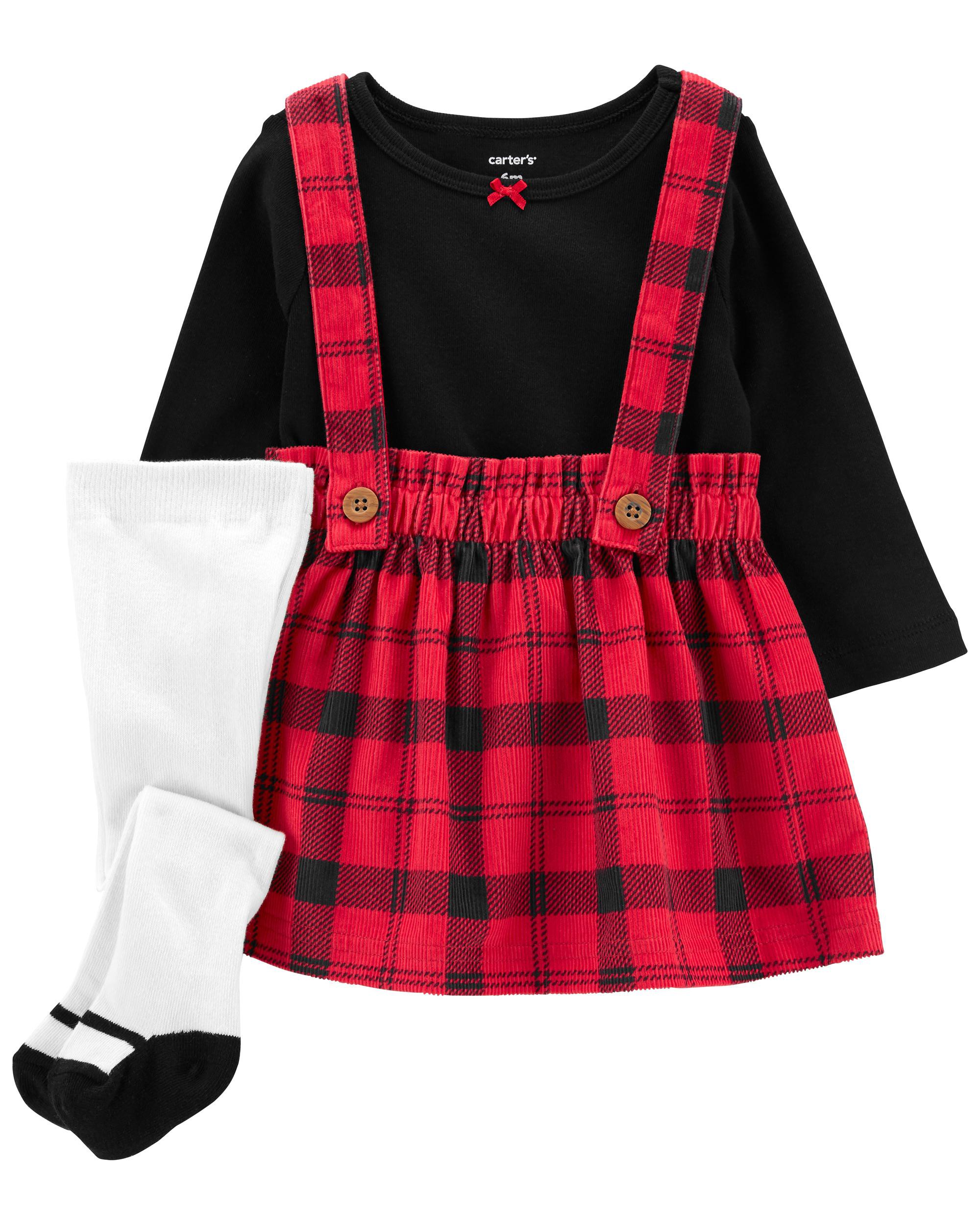 Vestido Infantil Xadrez Carter's - Vermelho/Preto