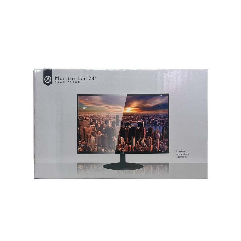MONITOR LED 24 BRAZILPC 24WR-75 FHD 75Hz PRETO WIDESCREEN - GPJ