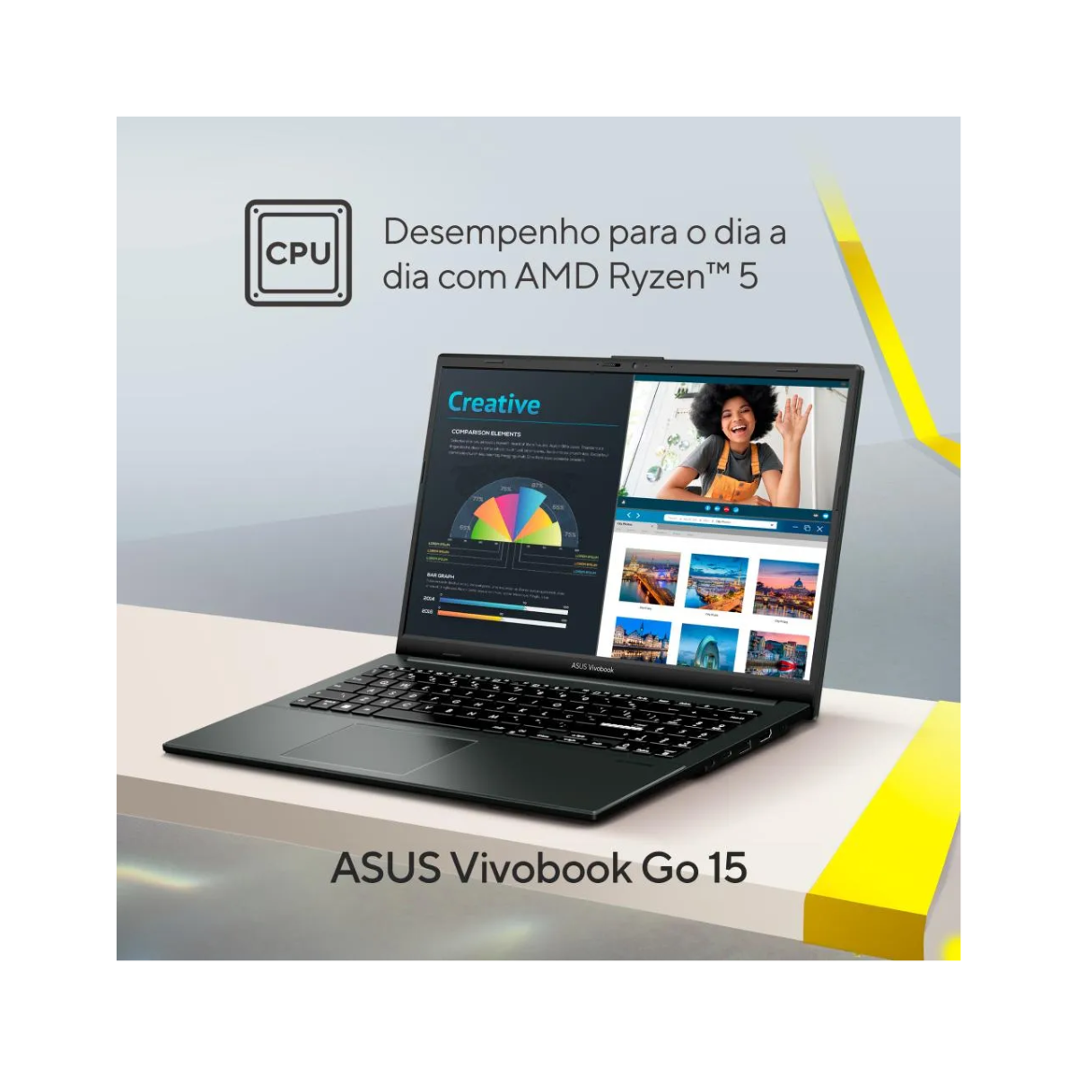 NOTEBOOK ASUS VIVOBOOK GO 15 RYZEN 5 7520U/8GB/SSD 512GB/15.6 FHD