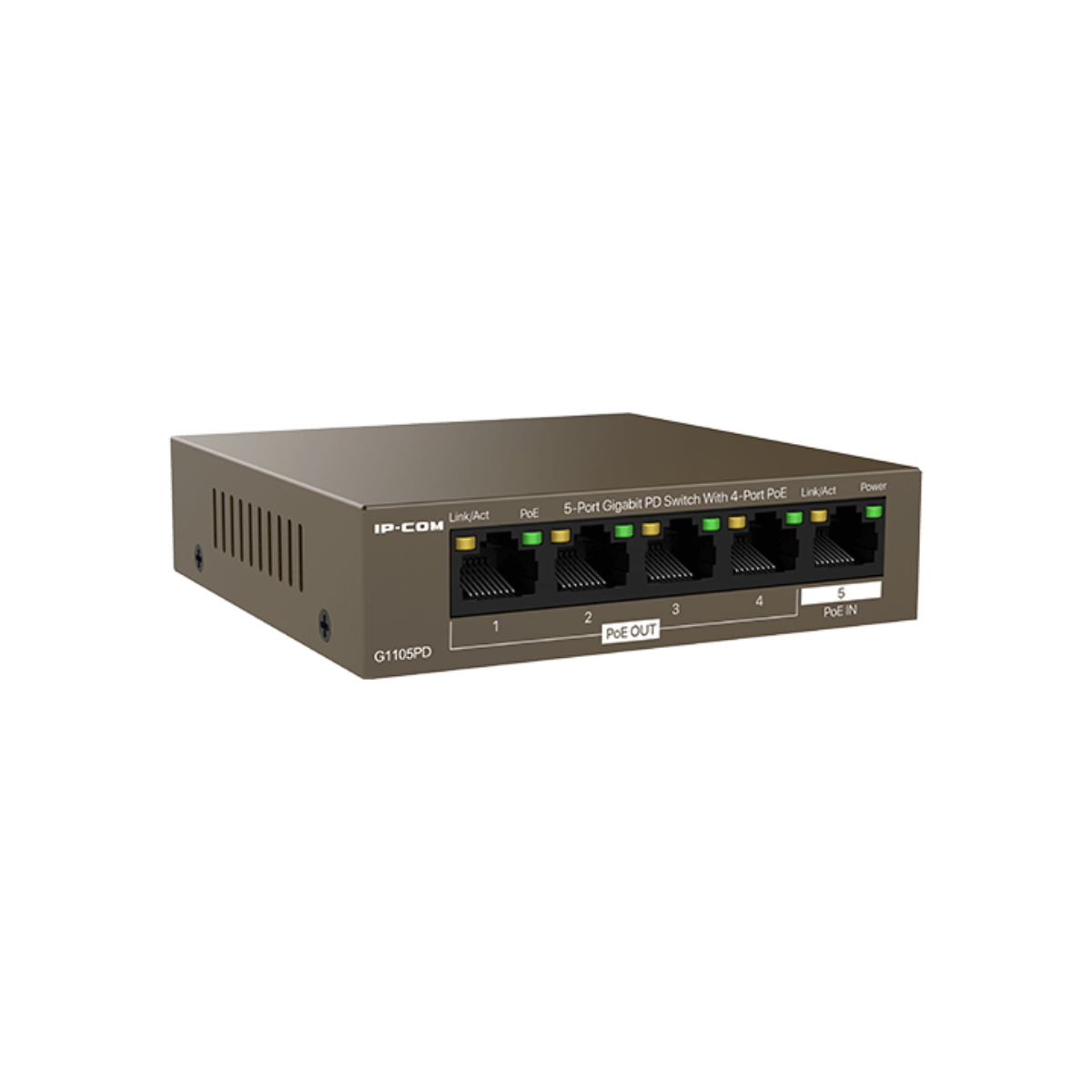 SWITCH IP-COM G1105PD 4 PORTAS POE 10/100/1000 BOX I - GPJ