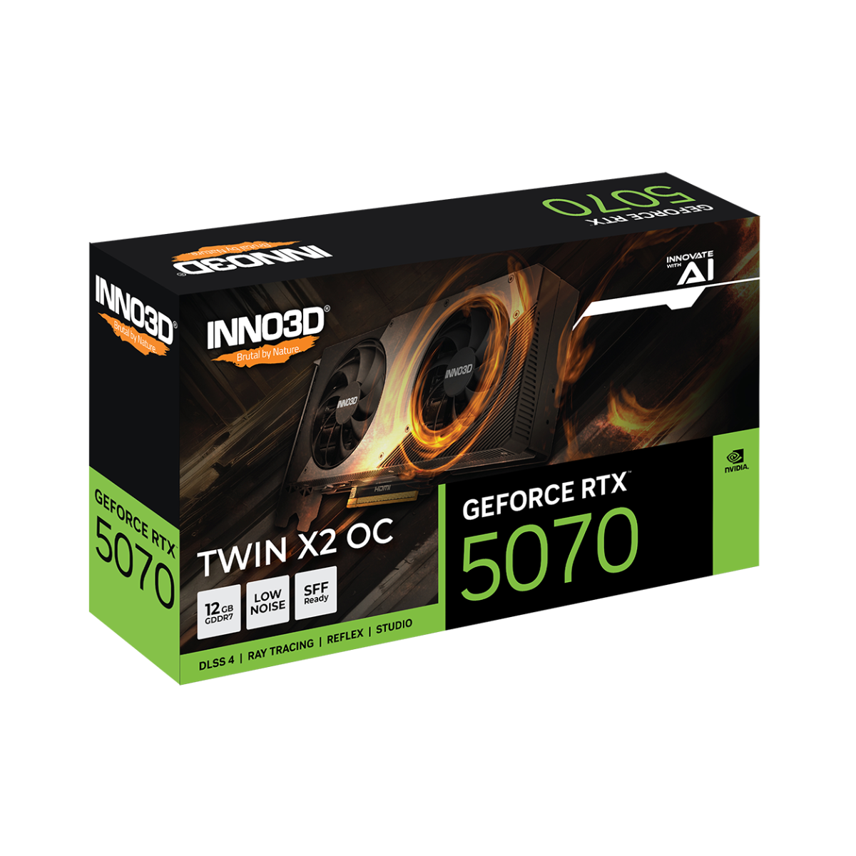PLACA DE VÍDEO PCI EXPRESS 12GB/192BITS RTX5070 INNO3D TWIN X2 OC