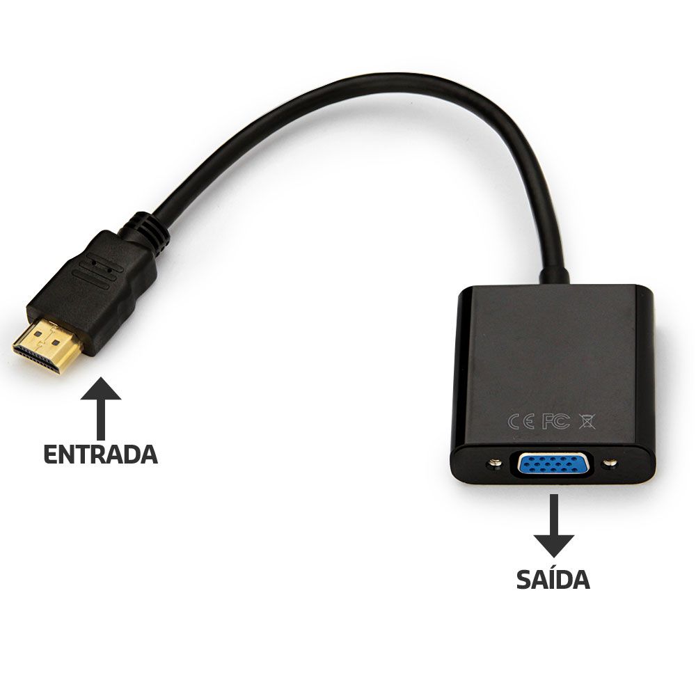 Cabo Conversor HDMI para VGA sem áudio - Conexão sem limites