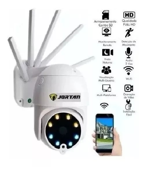 Camera Ip Speed Dome Jortan 5 Antenas Aprova Dagua Giratoria Conexão