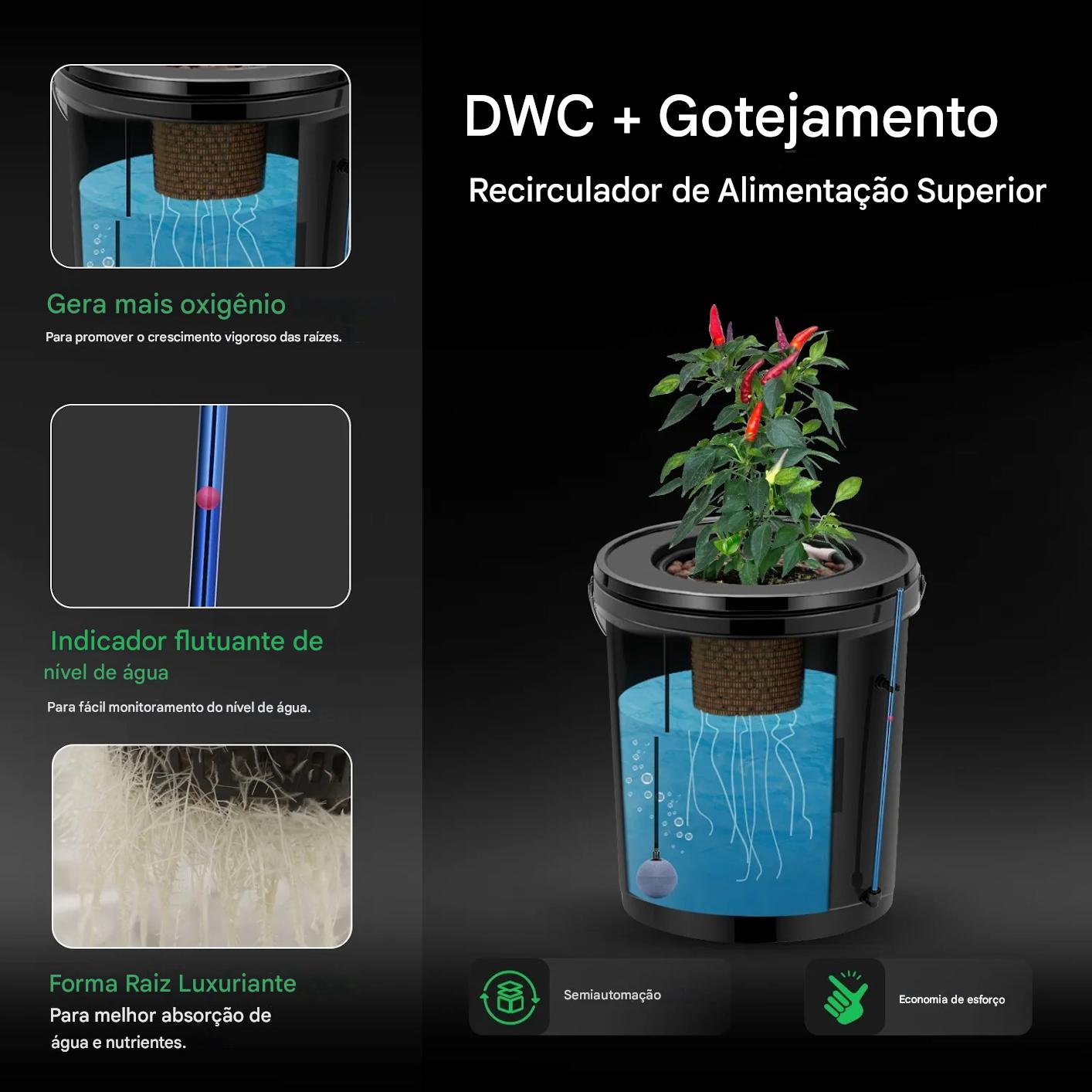 SISTEMA HIDROPONICO DWC 4 BUCKET HIDROPONIA ATIVA VIVOSUN Grow Pro sistema-hidroponico-dwc-4-bucket-hidroponia-ativa-vivosun-grow-pro