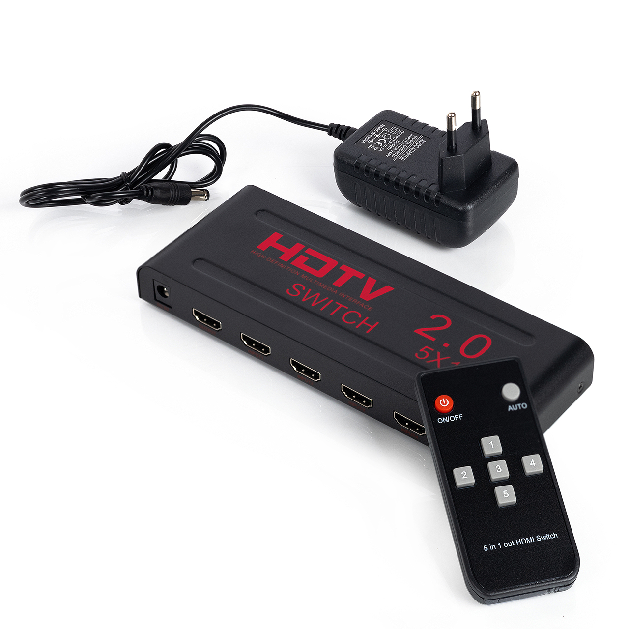 Switch HDMI 5x1 4k Controle Remoto FL-005 - Ion Cabos