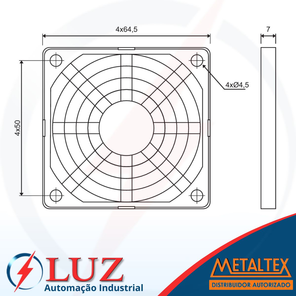 FF-60 | Protetor Grelha para Ventiladores de 60mm C/filtro | Metaltex ...