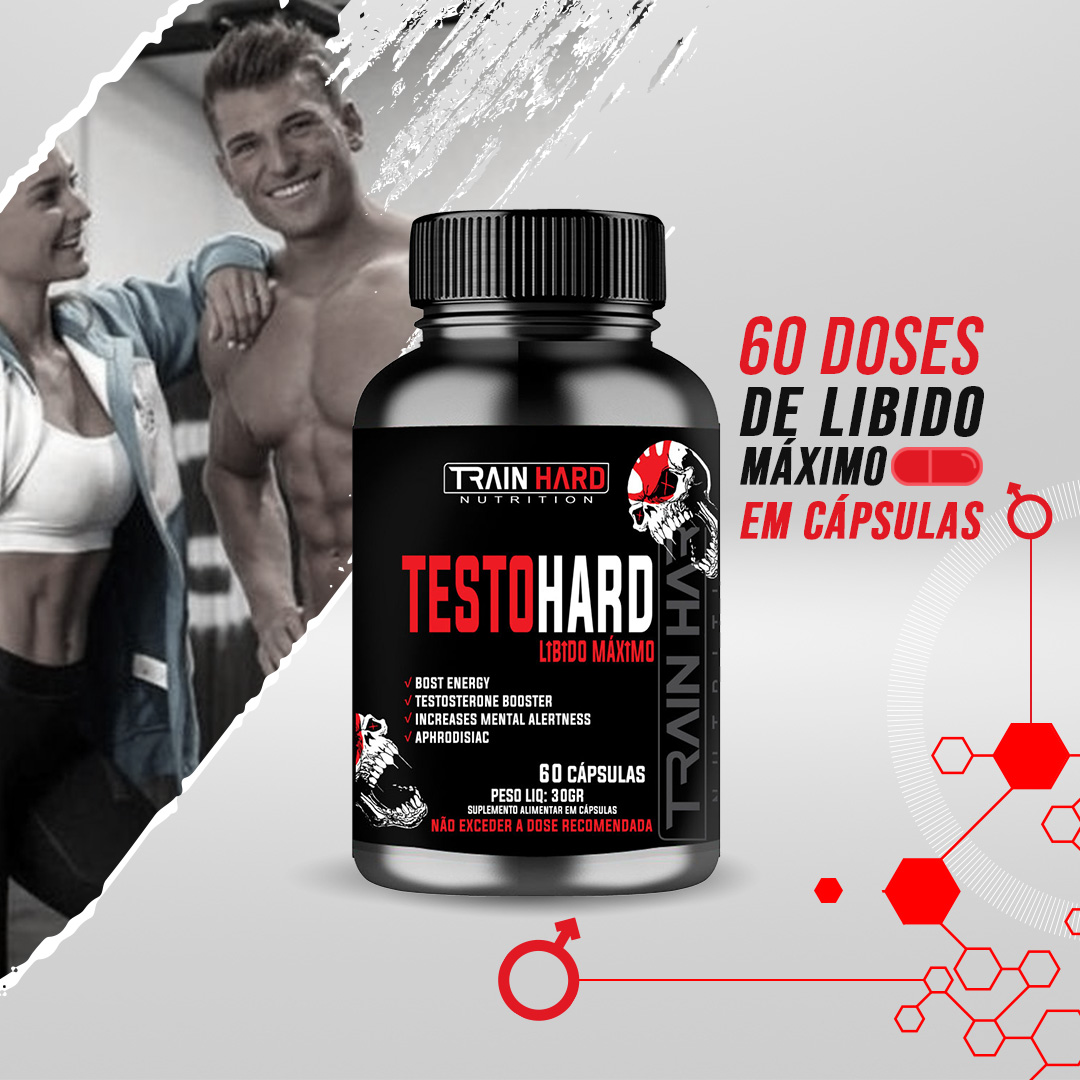 Testo Hard Libido Máximo 60 Cápsulas - Train Hard Nutrition - Corpore ...