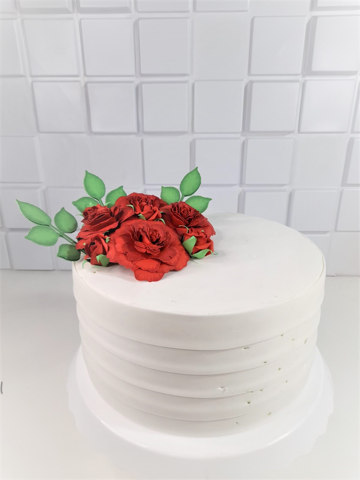 Topo para Bolos 50 Anos com Rosas Decorativas