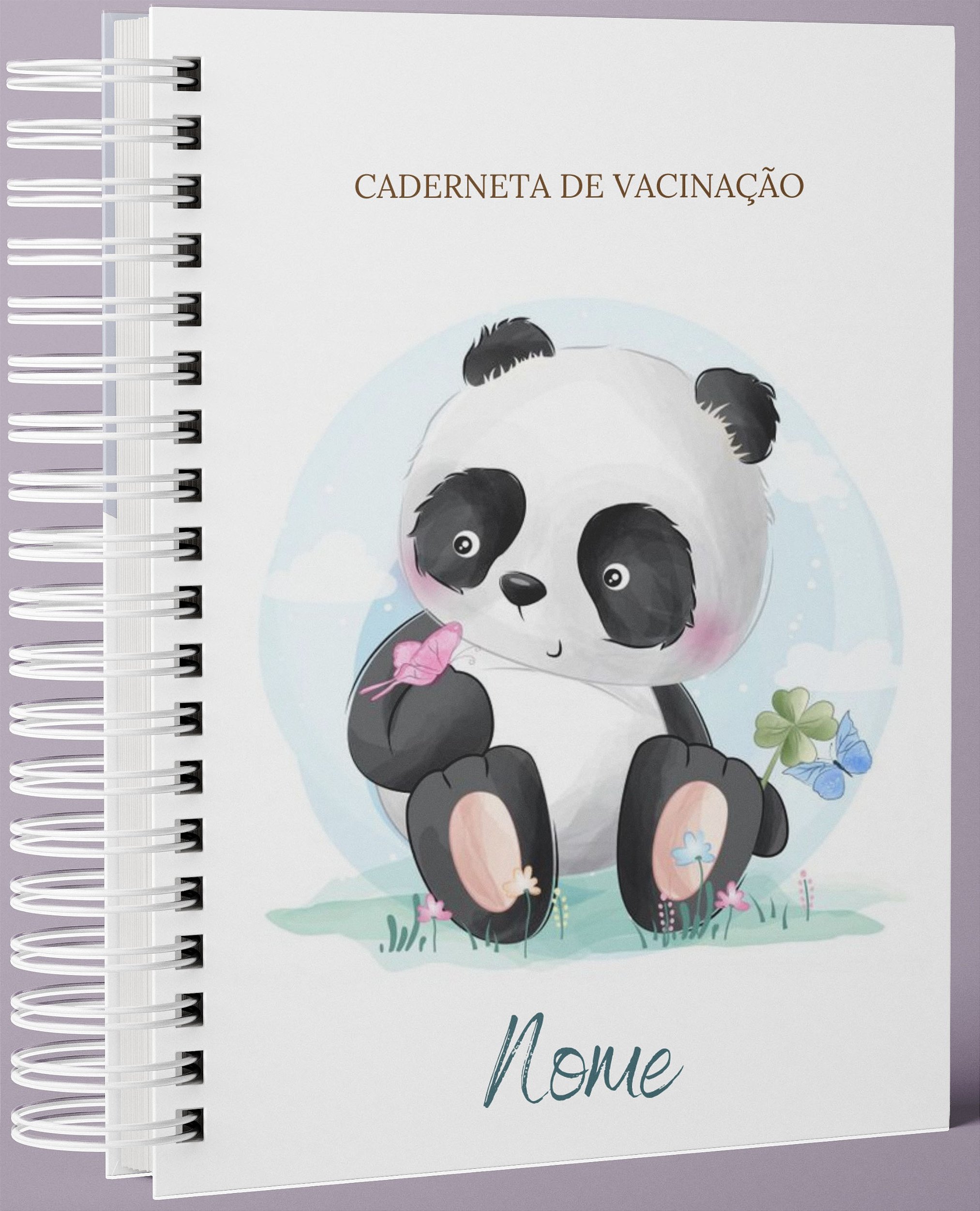 Caderneta de Vacinação - Panda com borboleta - Personalize SIS