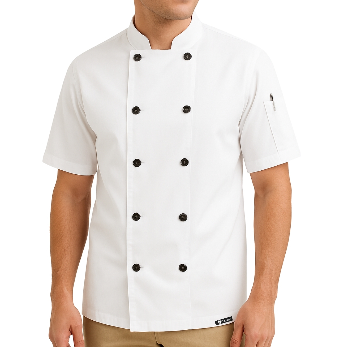 Dólmã Chef De Cozinha Manga Curta Branca - Dr. Chef - DR.CHEF